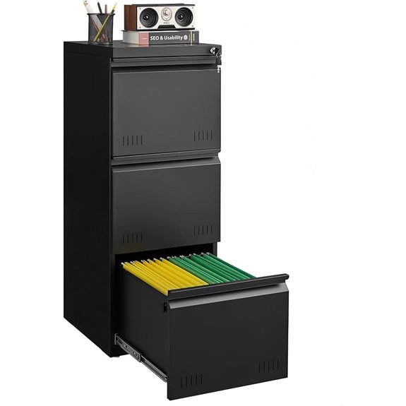 Metal Locking 3-Drawer File Cabinet for Office