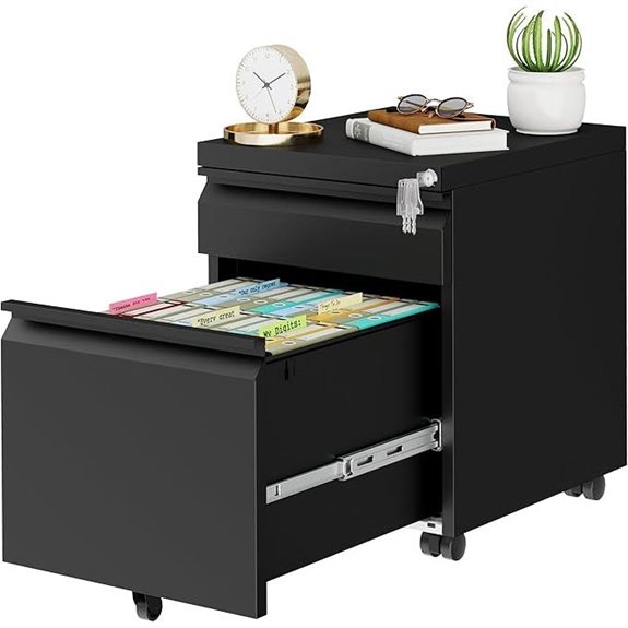 Metal Locking Mobile Filing Cabinet with Wheels