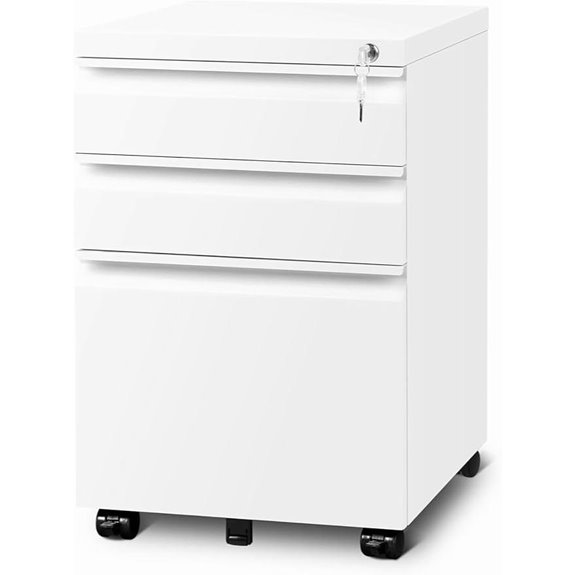 3-Drawer Locking File Cabinet for Office