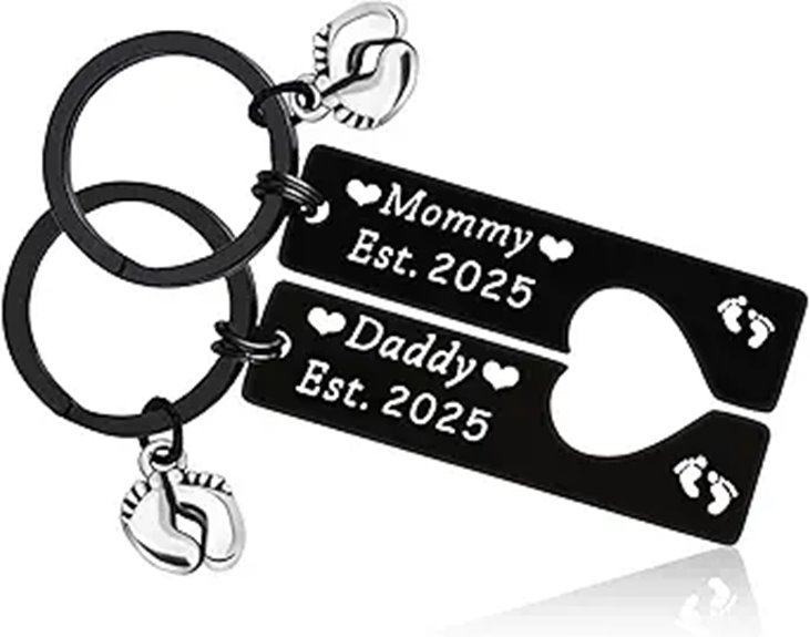 Pregnancy Announcement Jewelry Keychain Set for New Parents