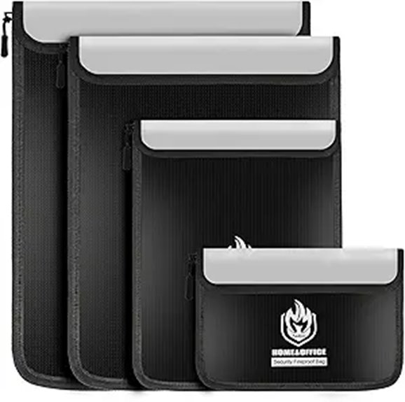 Fireproof Waterproof Document Bags (4 Pack)