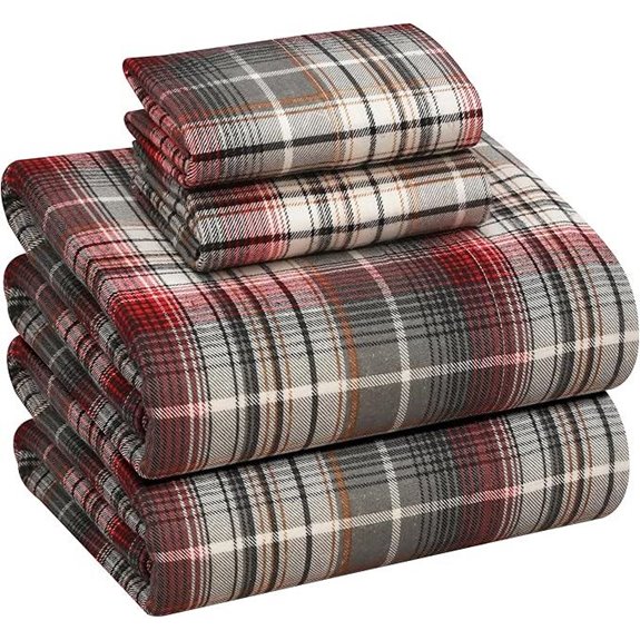 RUVANTI Queen Flannel Sheet Set 100% Cotton 4-Piece