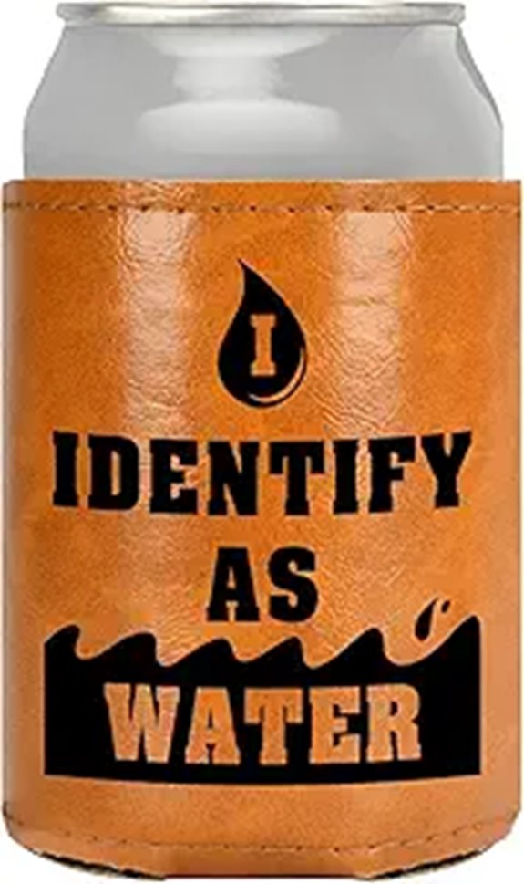 Valentine's Day Leather Can Cooler Gift for Him