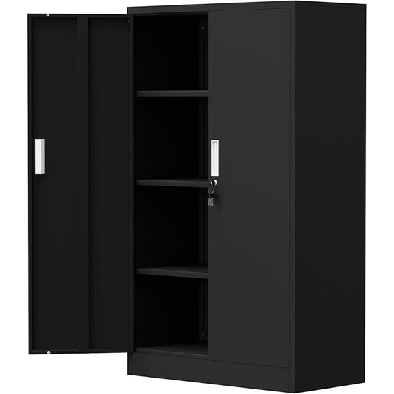 Lockable Metal Storage Cabinet with Adjustable Shelves