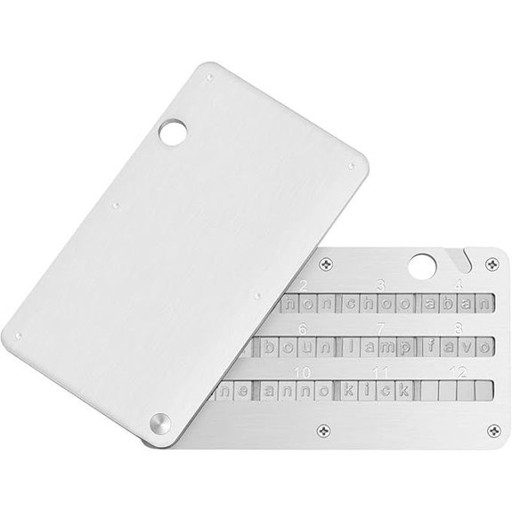 Crypto Steel Seed Storage Wallet for Cryptocurrencies