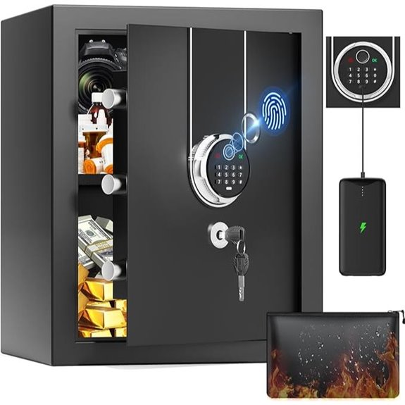 Biometric Fireproof Safe with Fingerprint & Digital Lock