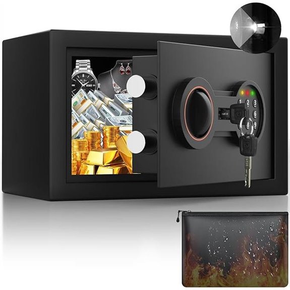 Small Safe Box with Alarm and Fireproof Bag