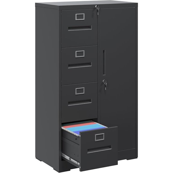 Lockable 4-Drawer Filing Cabinet for Office