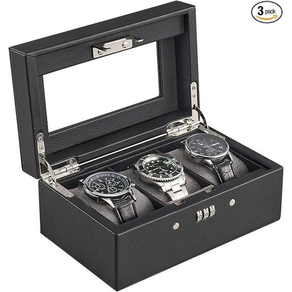 ProCase Lockable Watch Display Case with Glass Lid