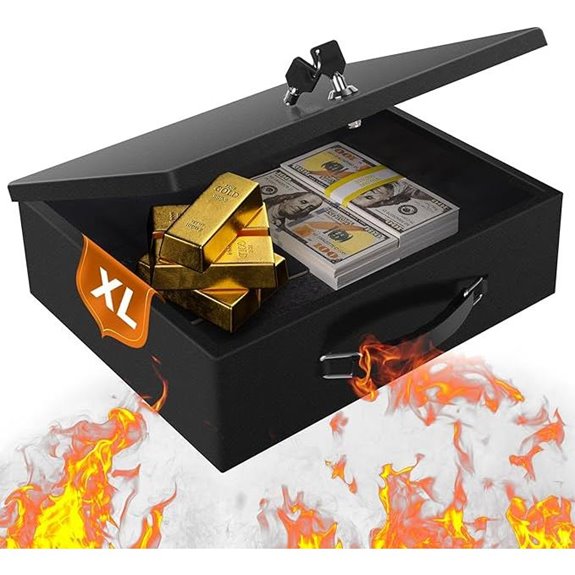 Fireproof Document Safe Box with Lock and Key