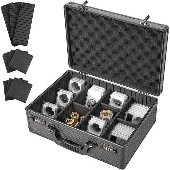 Graded Coin Storage Box with Lock for 120 Slabs