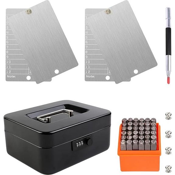 Steel Bitcoin Crypto Wallet Kit with Safe and Stamps