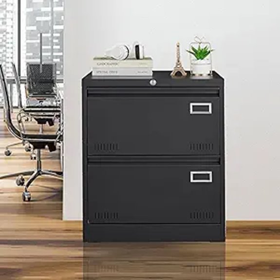 Lockable Fire-Resistant Office Filing Cabinet (2 Drawers)