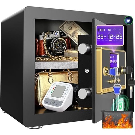 Digital Safe Box with Alarm LED Light & Waterproof Bag