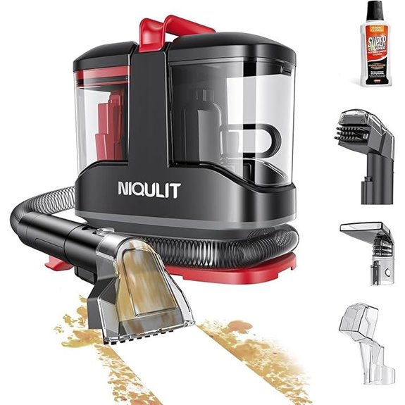 Portable Carpet Cleaner with Self-Cleaning & 2 Brush Heads