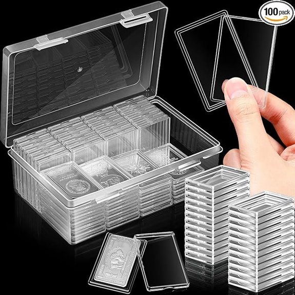 Batiyeer 100 Pcs Silver Bar Storage Capsules