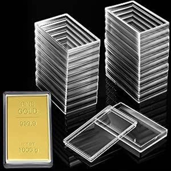 Ctosree 20 Pcs 10 oz Silver Bar Storage Box