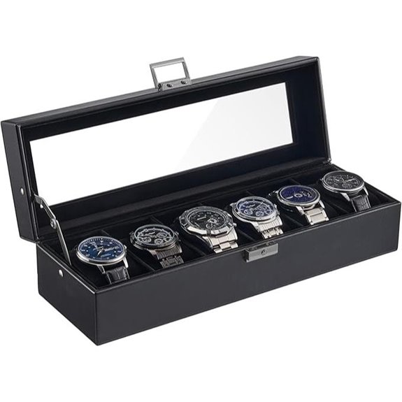 ProCase 6 Slot Leather Watch Organizer with Lid