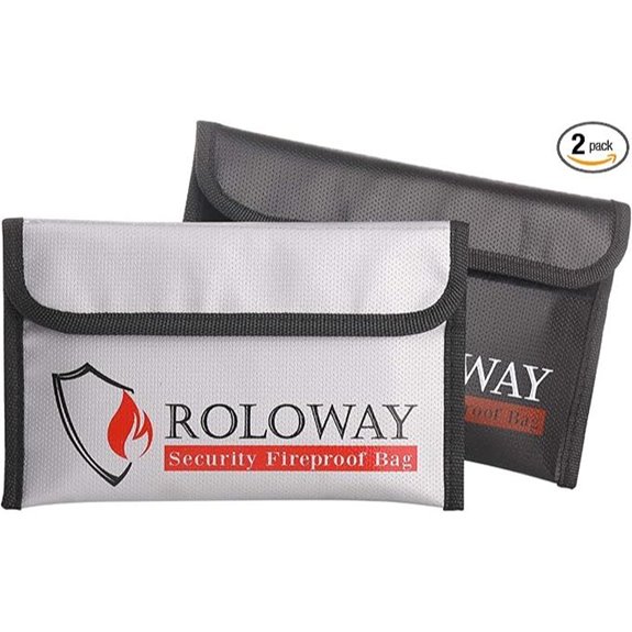 ROLOWAY Small Fireproof Money Bag (2-Pack)