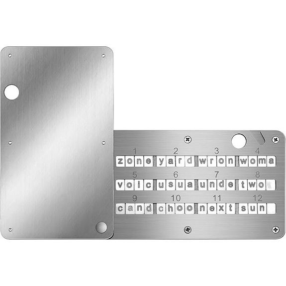 Crypto Seed Phrase Storage Stainless Steel Backup