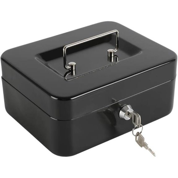 xydled Steel Cash Box with Removable Coin Tray