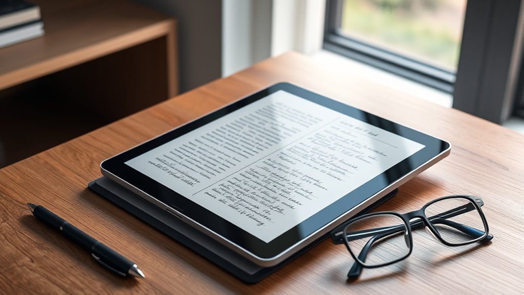tablet features for reading
