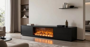 top large space fireplace consoles