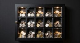 top lockable coin display cabinets
