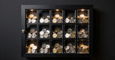 top lockable coin display cabinets