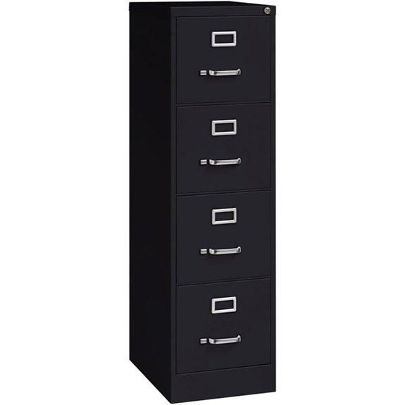 WorkPro 22 D Vertical 4-Drawer Letter-Size File Cabinet Metal Black