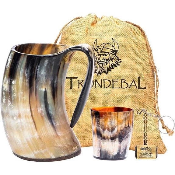 Viking Ox Horn Mug 15-20 Oz Beer & Whiskey Cup