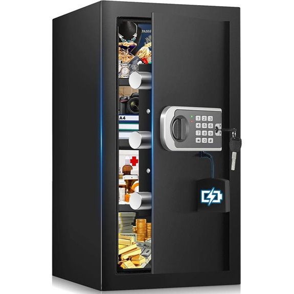 Fireproof Waterproof Safe with Digital Lock and Alerts