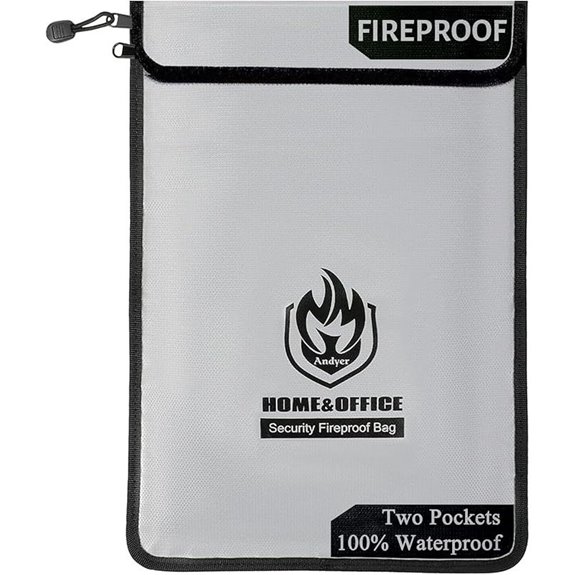 Fireproof Document Bag with Pockets and Waterproof Design