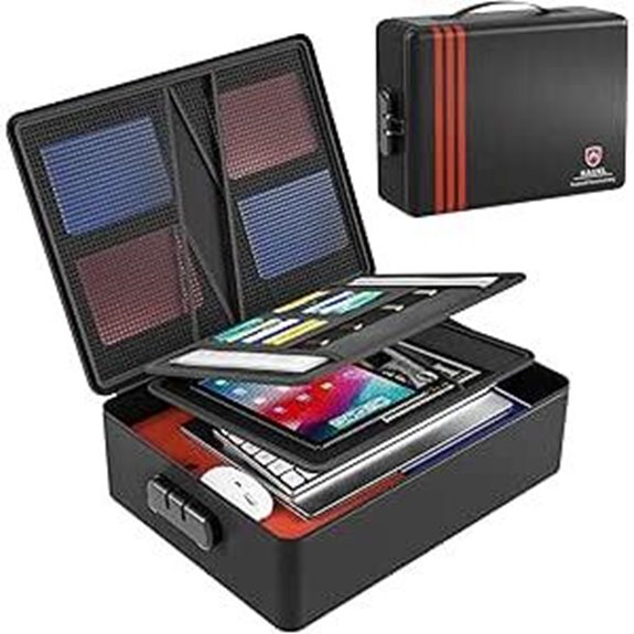 Fireproof Locking Document Safe Box with Water Resistance