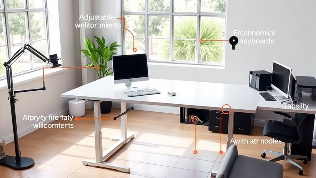 wide sturdy adjustable workspace