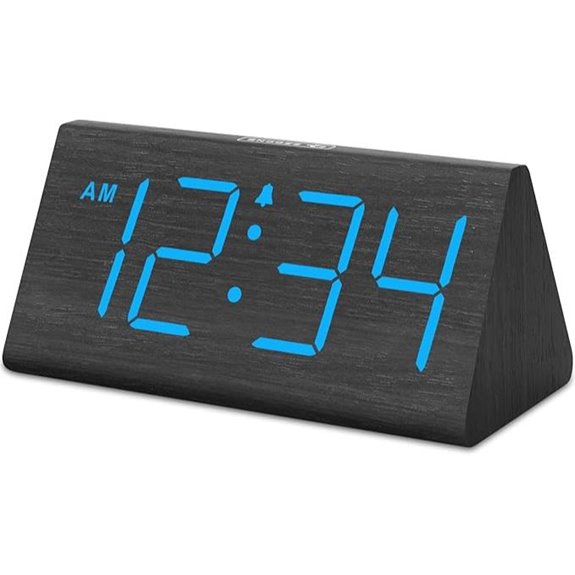 DreamSky Wooden Digital Alarm Clock with Large Numbers