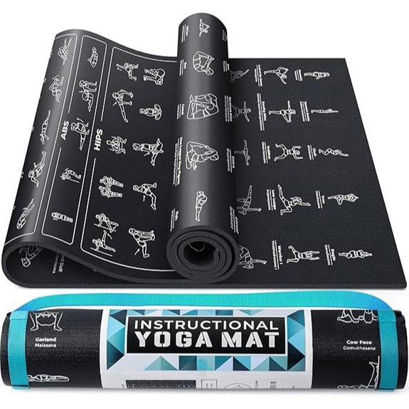 Instructional Yoga Mat with Carrying Strap