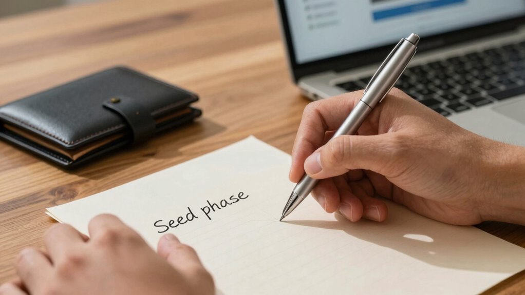 write seed phrase securely