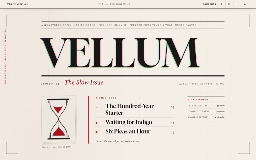 VELLUM — Issue No. 09, The Slow Issue