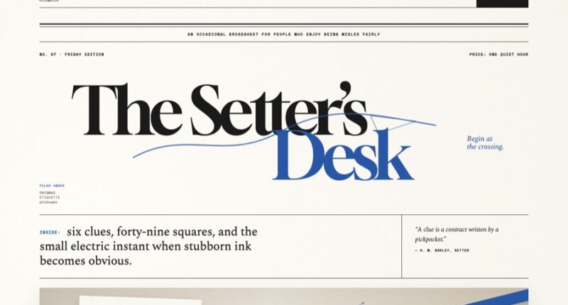 The Setter's Desk — A Cryptic Crossword Atelier (FABLE/175)